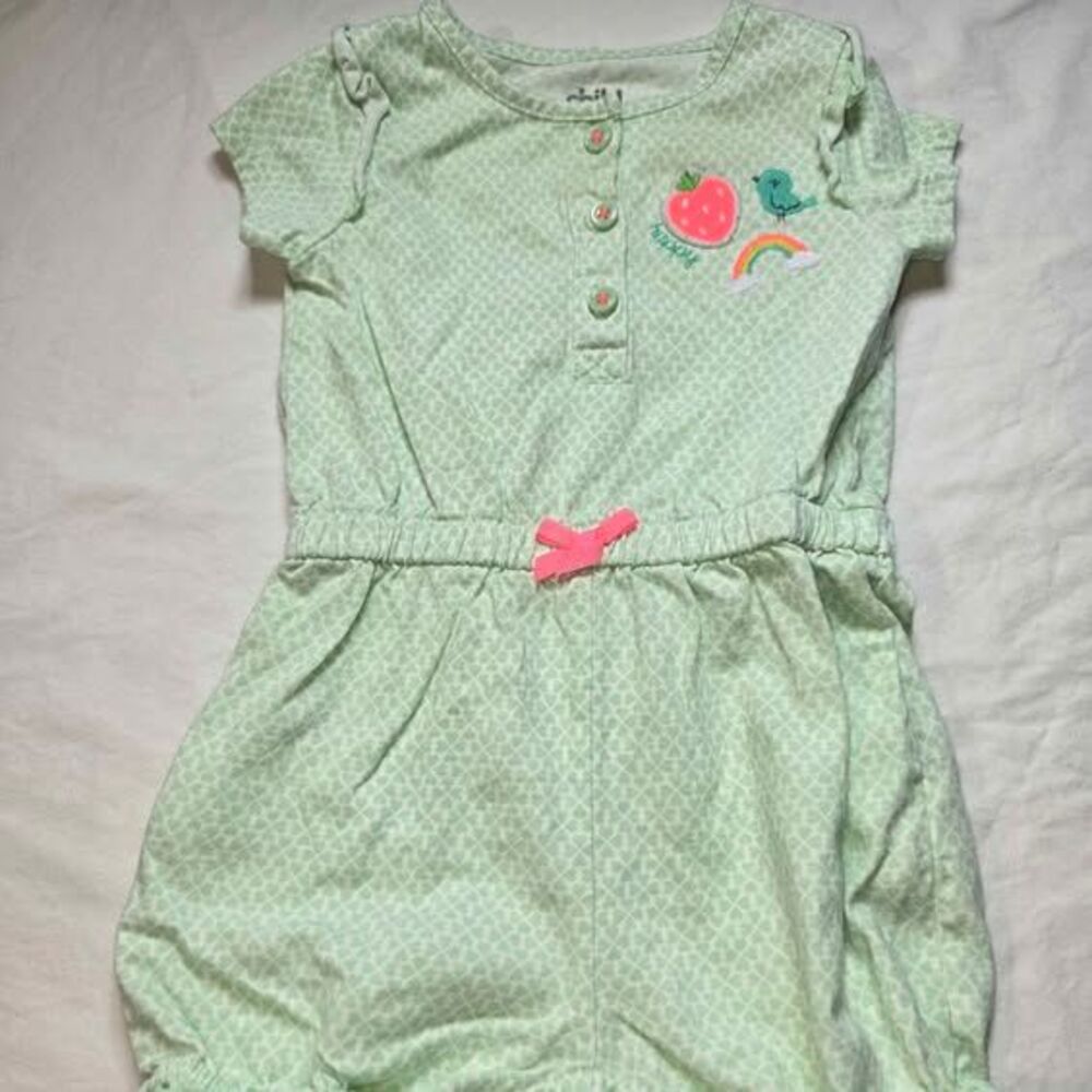 Child Of Mine By Carters baby girl 3/6 month outfit hot pink rainbow
